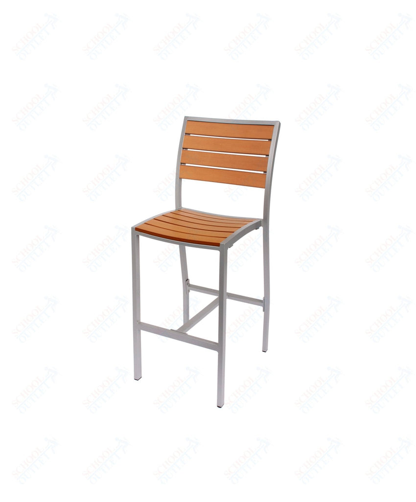 BFM Seating Largo Teak Patio Bar Stool - 29.75" Seat Height (BFM - PH102B) - SchoolOutlet