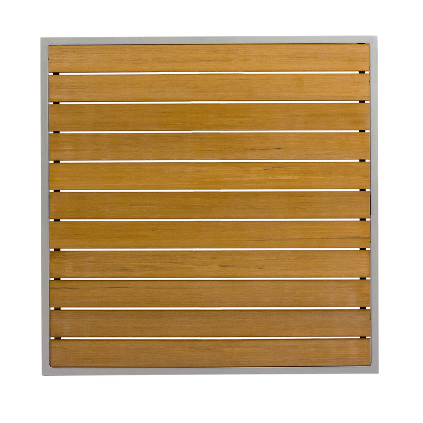 BFM Seating Longport 24x24 Synthetic Teak Table Top - Umbrella Hole Optional - (BFM - PH2424TK) - SchoolOutlet