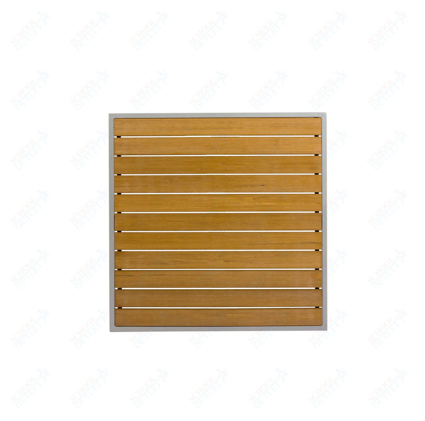 BFM Seating Longport Synthetic Teak Table Top - Umbrella Hole Optional 24"W x 24"L (BFM - PH2424TK) - SchoolOutlet