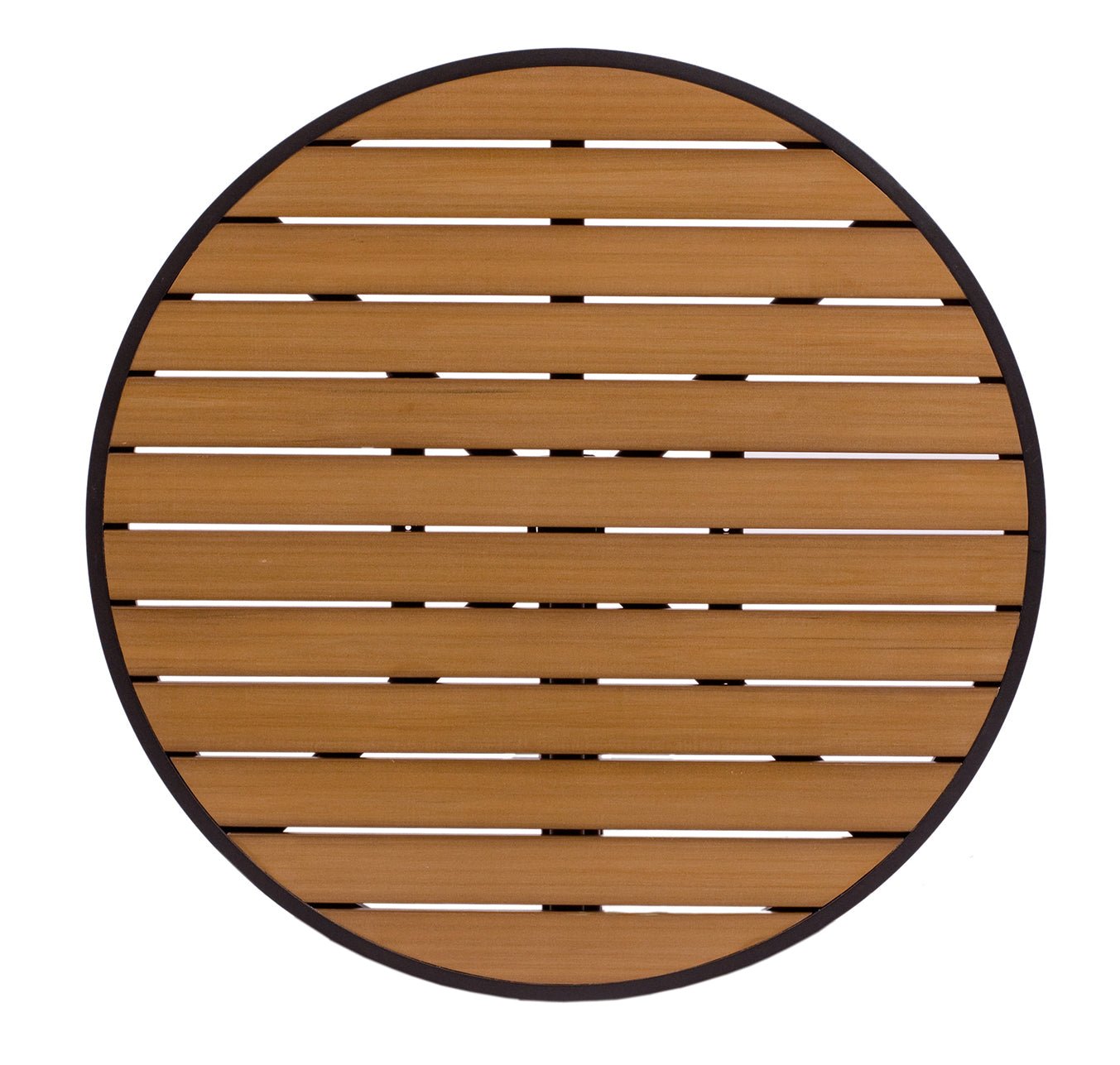 BFM Seating Longport 24" Round Synthetic Teak Table Top - Umbrella Hole Optional - (BFM - PH24RT) - SchoolOutlet