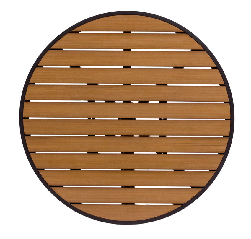 BFM Seating Longport 32" Round Synthetic Teak Table Top - Umbrella Hole Optional - (BFM - PH32RT) - SchoolOutlet