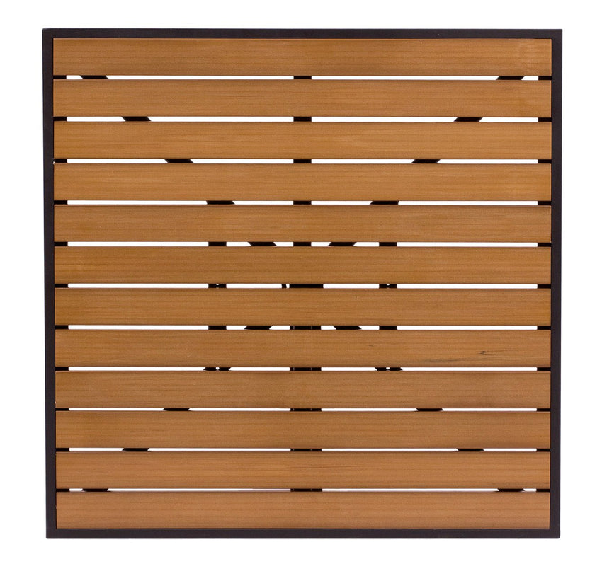 BFM Seating Longport 35x35 Synthetic Teak Table Top - Umbrella Hole Optional - (BFM - PH3636TK) - SchoolOutlet