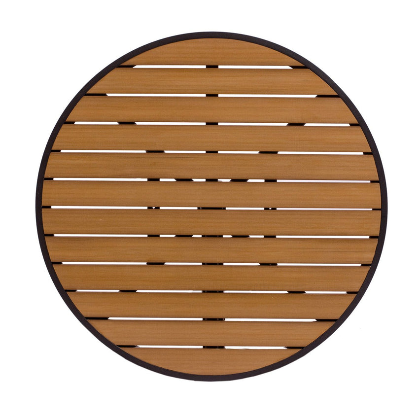 BFM Seating Longport 34" Round Synthetic Teak Table Top - Umbrella Hole Optional - (BFM - PH - 36RT) - SchoolOutlet