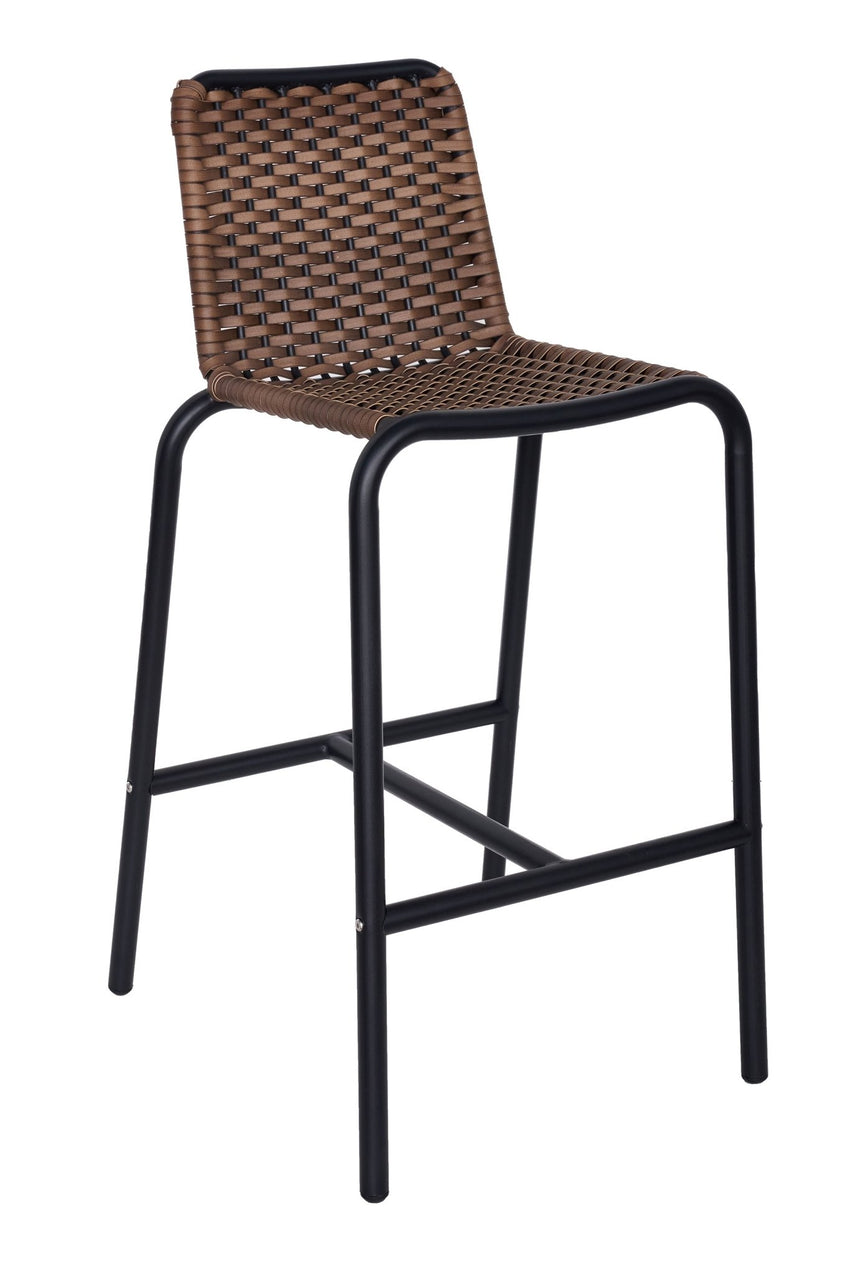 BFM Seating Captiva Outdoor Barstool - Sahara Brown/Black Frame - (BFM - PH402BBR) - SchoolOutlet