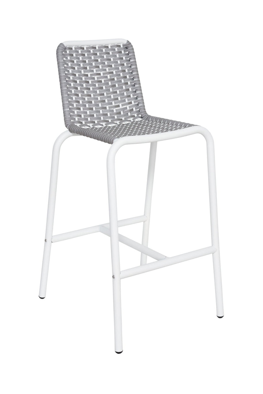 BFM Seating Captiva Outdoor Barstool - Seaside Gray/White Frame - (BFM - PH402BGR) - SchoolOutlet