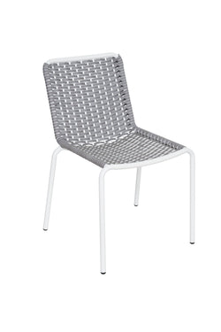 BFM Seating Captiva Stacking Sidechair - Seaside Gray/White Frame - (BFM-PH402CGR)