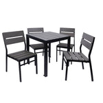 BFM Seating Seaside 4 - Leg Bolt - Down Table 31x31, Synthetic Gray Teak Top, Umbrella Hole Optional - (BFM - PH4L3131) - SchoolOutlet