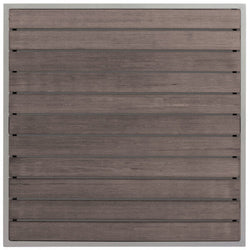 BFM Seating Seaside 4-Leg Bolt-Down Table 31x31, Synthetic Gray Teak Top, Umbrella Hole Optional - (BFM-PH4L3131)