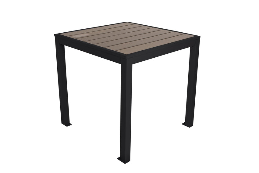 BFM Seating Seaside 4 - Leg Bolt - Down Table 31x31, Synthetic Gray Teak Top, Umbrella Hole Optional - (BFM - PH4L3131) - SchoolOutlet