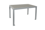 BFM Seating Seaside 4 - Leg Bolt - Down Table 31x48, Synthetic Gray Teak Top, Umbrella Hole Optional - (BFM - PH4L3148) - SchoolOutlet
