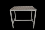 BFM Seating Seaside 4 - Leg Bar Height Bolt - Down Table 31x48, Synthetic Gray Teak Top - (BFM - PH4L3148xxxT) - SchoolOutlet