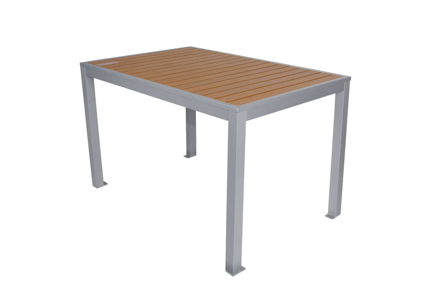 BFM Seating Longport 4 - Leg Bolt - Down Table 32x48, Synthetic Teak Top - Umbrella Hole Optional - (BFM - PH4L3248T) - SchoolOutlet