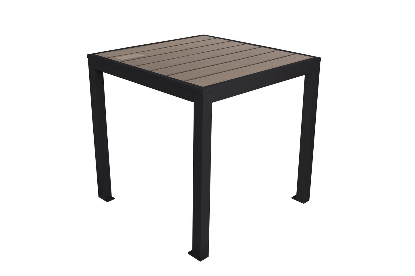 BFM Seating Seaside 4 - Leg Bolt - Down Table 35x35, Synthetic Gray Teak Top - Umbrella Hole Optional - (BFM - PH4L3535GR) - SchoolOutlet