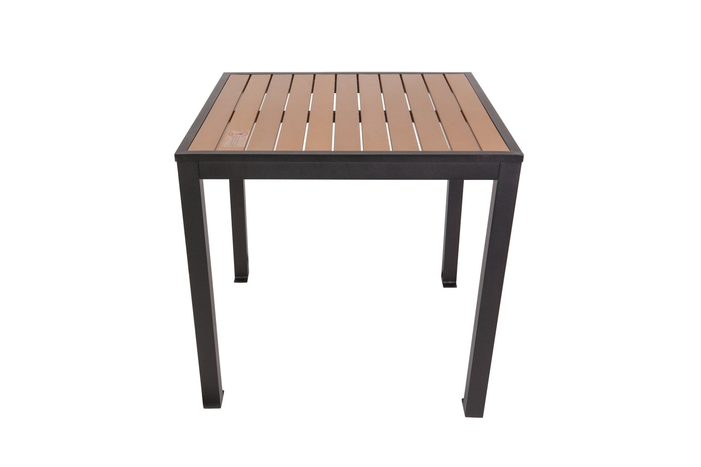 BFM Seating Longport 4 - Leg Bolt - Down Table 35x35, Synthetic Teak Top - Umbrella Hole Optional - (BFM - PH4L3535T) - SchoolOutlet