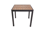 BFM Seating Longport 4 - Leg Bolt - Down Table 35x35, Synthetic Teak Top - Umbrella Hole Optional - (BFM - PH4L3535T) - SchoolOutlet