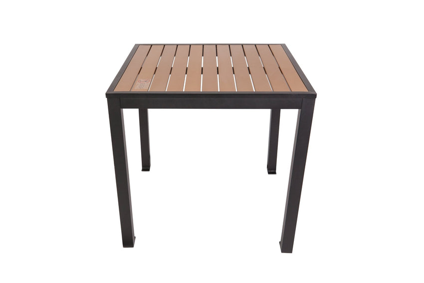 BFM Seating Longport 4 - Leg Bolt - Down Table 35x35, Synthetic Teak Top - Umbrella Hole Optional - (BFM - PH4L3535T) - SchoolOutlet