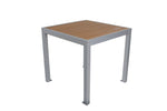 BFM Seating Longport 4 - Leg Bolt - Down Table 35x35, Synthetic Teak Top - Umbrella Hole Optional - (BFM - PH4L3535T) - SchoolOutlet