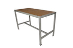 BFM Seating Longport 4 - Leg Bar Height Bolt - Down Table 35x71, Synthetic Teak Top - (BFM - PH4L3571TxxT) - SchoolOutlet