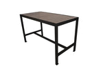 BFM Seating Seaside 4 - Leg Bar Height Bolt - Down Table 35x72, Synthetic Gray Teak Top - (BFM - PH4L3572xxT) - SchoolOutlet