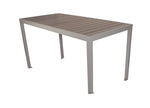 BFM Seating Seaside 4 - Leg Bolt - Down Table 35x72, Synthetic Gray Teak Top - Umbrella Hole Optional - (BFM - PH4L3572) - SchoolOutlet