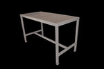 BFM Seating Seaside 4 - Leg Bar Height Bolt - Down Table 35x72, Synthetic Gray Teak Top - (BFM - PH4L3572xxT) - SchoolOutlet
