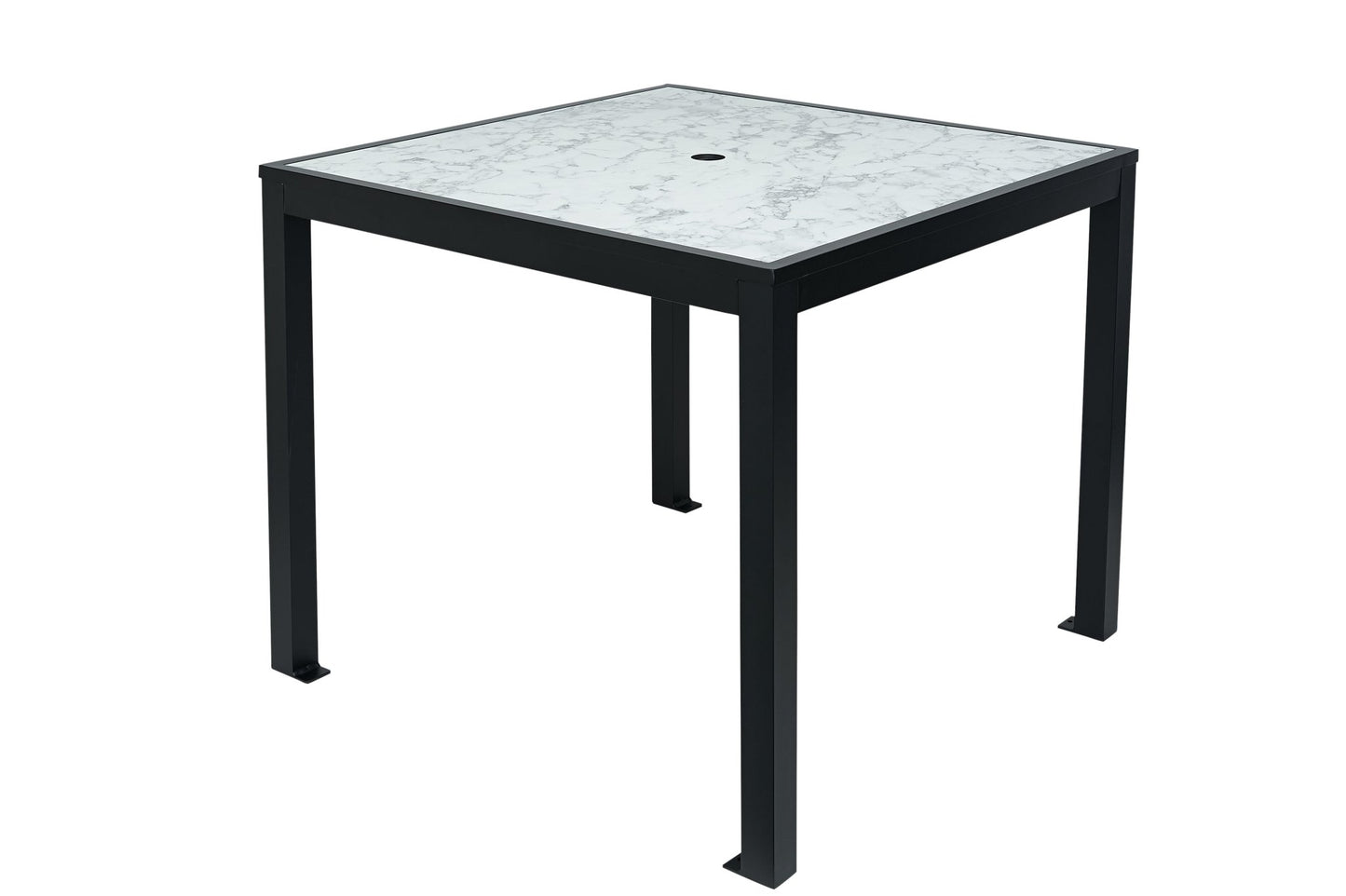 BFM Seating Surf Inlay 4 - Leg Bolt - Down Table 36x36 - Carrara Top - Umbrella hole optional - (BFM - PH4L3636CR) - SchoolOutlet