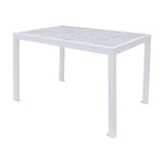 Surf Inlay 4 - Leg Bolt - Down Table 36x72 - Carrara Top - White Frame - Umbrella hole optional - (BFM - PH4L3672CR) - SchoolOutlet