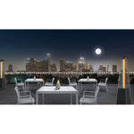 Surf Inlay 4 - Leg Bolt - Down Table 36x72 - Carrara Top - White Frame - Umbrella hole optional - (BFM - PH4L3672CR) - SchoolOutlet