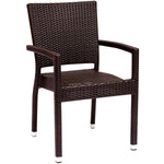 BFM Seating Monterey Stacking Side Chair - Aluminum Frame - Java Synthetic Wicker - (BFM - PH500C) - SchoolOutlet