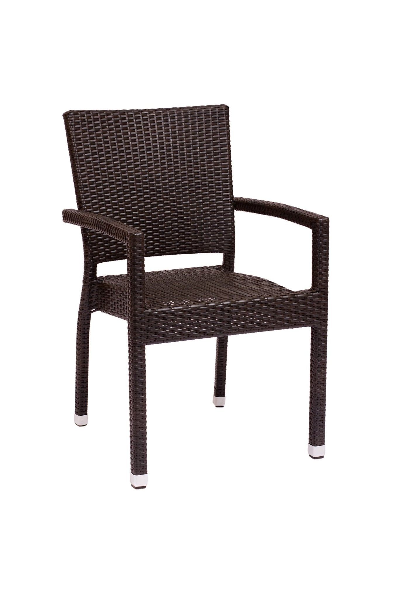 BFM Seating Monterey Stacking Armchair - Aluminum Frame - Java Synthetic Wicker - (BFM - PH501C) - SchoolOutlet
