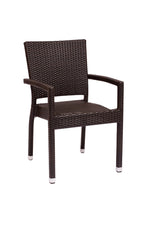 BFM Seating Monterey Stacking Armchair - Aluminum Frame - Java Synthetic Wicker - (BFM - PH501C) - SchoolOutlet