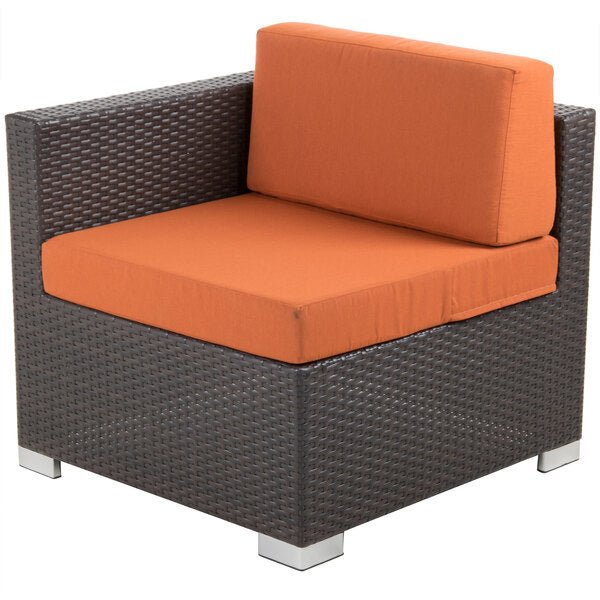 BFM Seating Aruba Wicker Corner Sofa Section with Cushions (PH5101JV - C) - SchoolOutlet