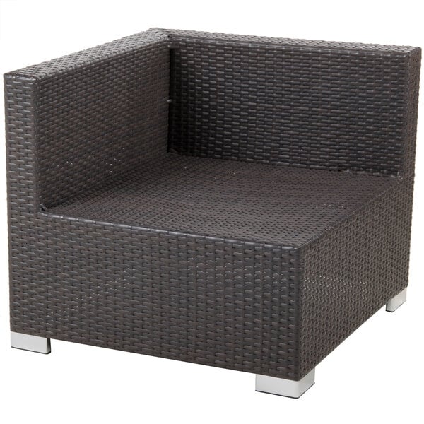 BFM Seating Aruba Wicker Corner Sofa Section with Cushions (PH5101JV - C) - SchoolOutlet