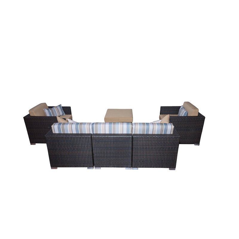 BFM Seating Aruba Wicker Corner Sofa Section with Cushions (PH5101JV - C) - SchoolOutlet
