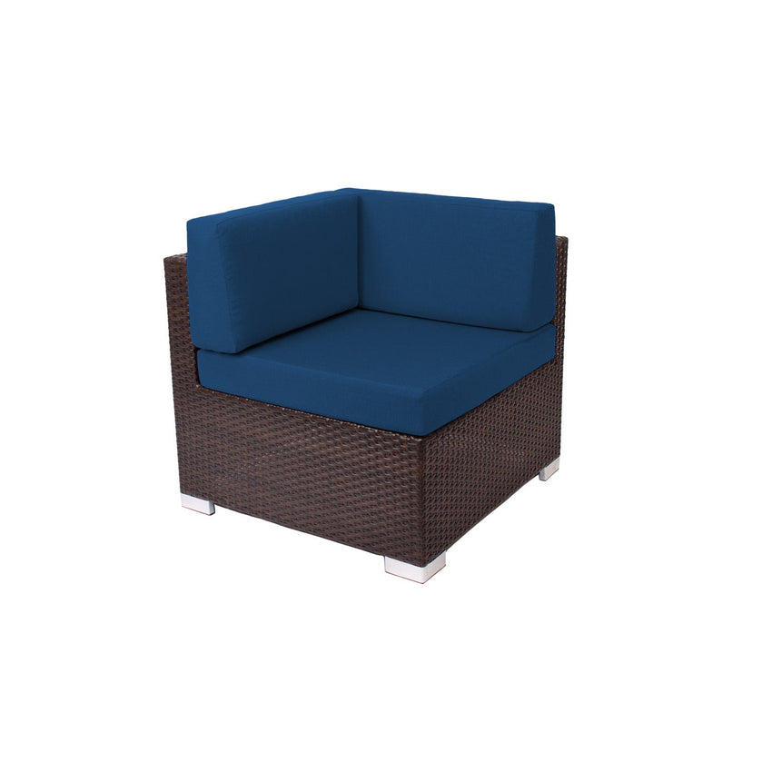 BFM Seating Aruba Wicker Corner Sofa Section with Cushions (PH5101JV - C) - SchoolOutlet