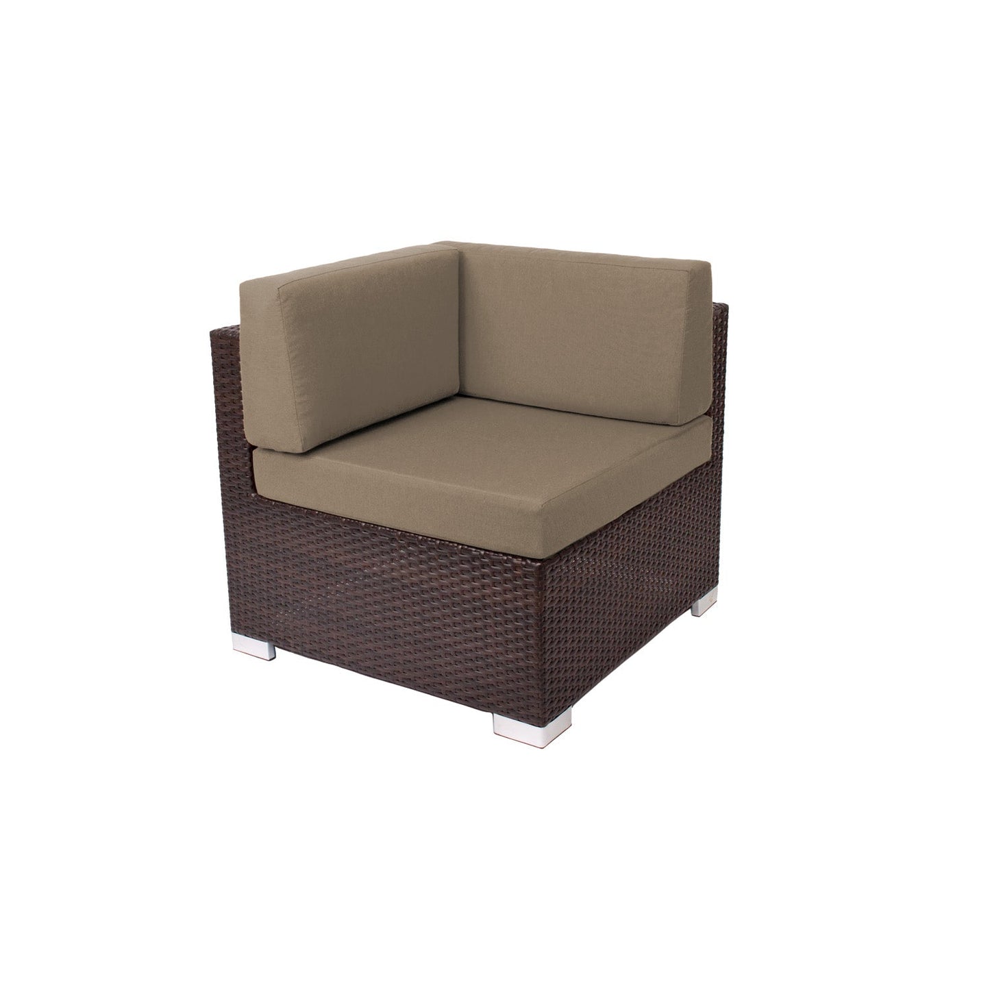 BFM Seating Aruba Wicker Corner Sofa Section with Cushions (PH5101JV - C) - SchoolOutlet