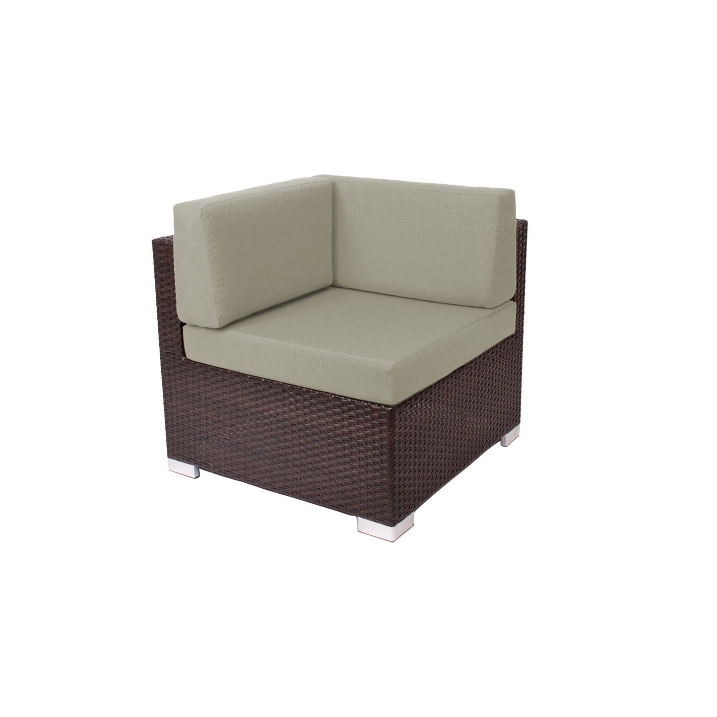 BFM Seating Aruba Wicker Corner Sofa Section with Cushions (PH5101JV - C) - SchoolOutlet