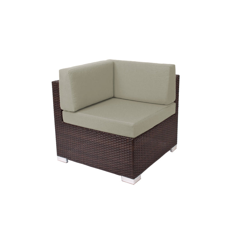 BFM Seating Aruba Wicker Corner Sofa Section with Cushions (PH5101JV - C) - SchoolOutlet