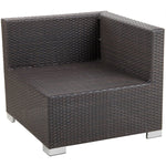 BFM Seating Aruba Wicker Left or Right Arm Corner Section with Cushions (BFM - PH5101JV - L/R) - SchoolOutlet