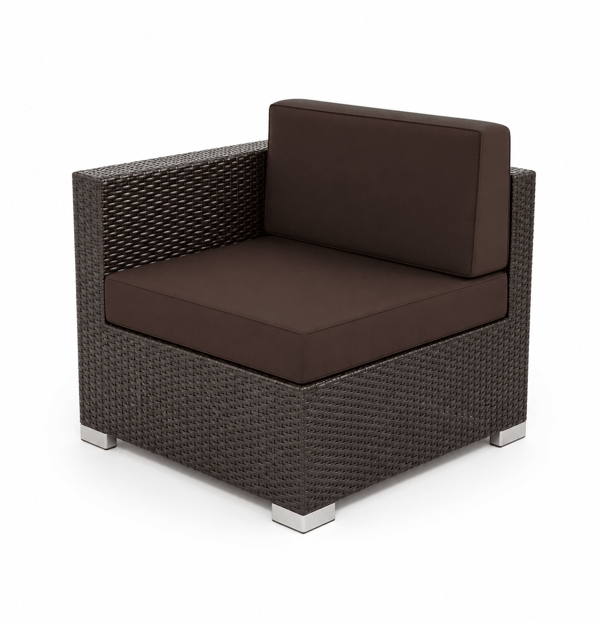 BFM Seating Aruba Wicker Left or Right Arm Corner Section with Cushions (BFM-PH5101JV-L/R) - SchoolOutlet