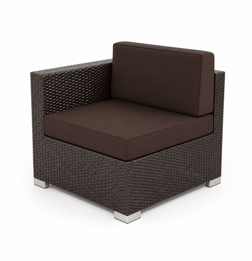 BFM Seating Aruba Wicker Left or Right Arm Corner Section with Cushions (BFM-PH5101JV-L/R) - SchoolOutlet