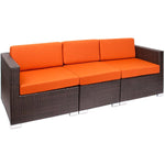 BFM Seating Aruba Wicker Armless Middle Wide Sofa Section with Cushions (BFM - PH5101JV - MW) - SchoolOutlet