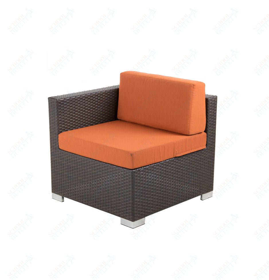 BFM Seating Aruba Wicker Armless Middle Wide Sofa Section with Cushions (BFM - PH5101JV - MW) - SchoolOutlet