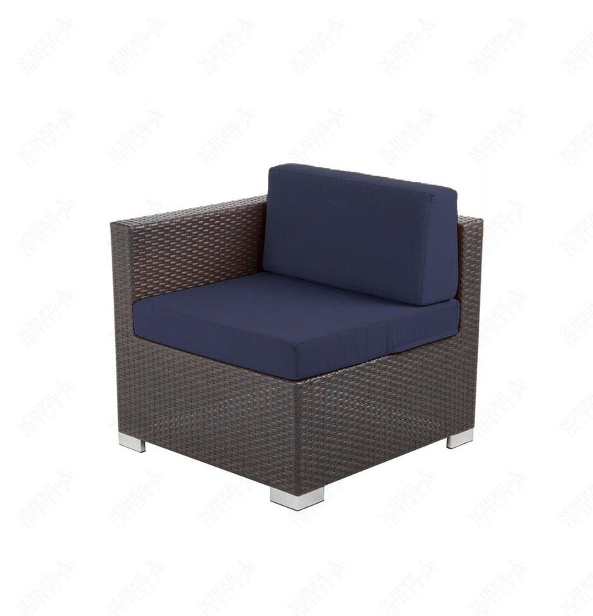 BFM Seating Aruba Wicker Armless Middle Wide Sofa Section with Cushions (BFM - PH5101JV - MW) - SchoolOutlet
