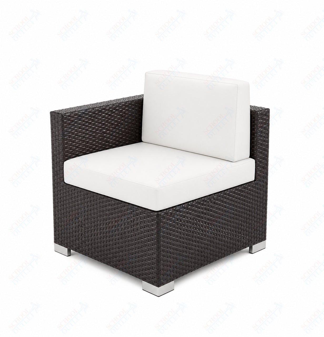 BFM Seating Aruba Wicker Armless Middle Wide Sofa Section with Cushions (BFM - PH5101JV - MW) - SchoolOutlet