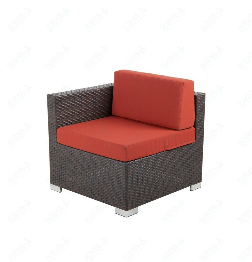 BFM Seating Aruba Wicker Armless Middle Wide Sofa Section with Cushions (BFM - PH5101JV - MW) - SchoolOutlet