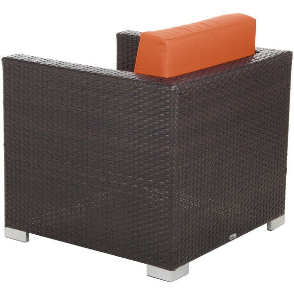 BFM Seating Aruba Wicker Arm Chair with Sunbrella Cushions (BFM - PH5102JV) - SchoolOutlet