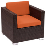 BFM Seating Aruba Wicker Arm Chair with Sunbrella Cushions (BFM - PH5102JV) - SchoolOutlet