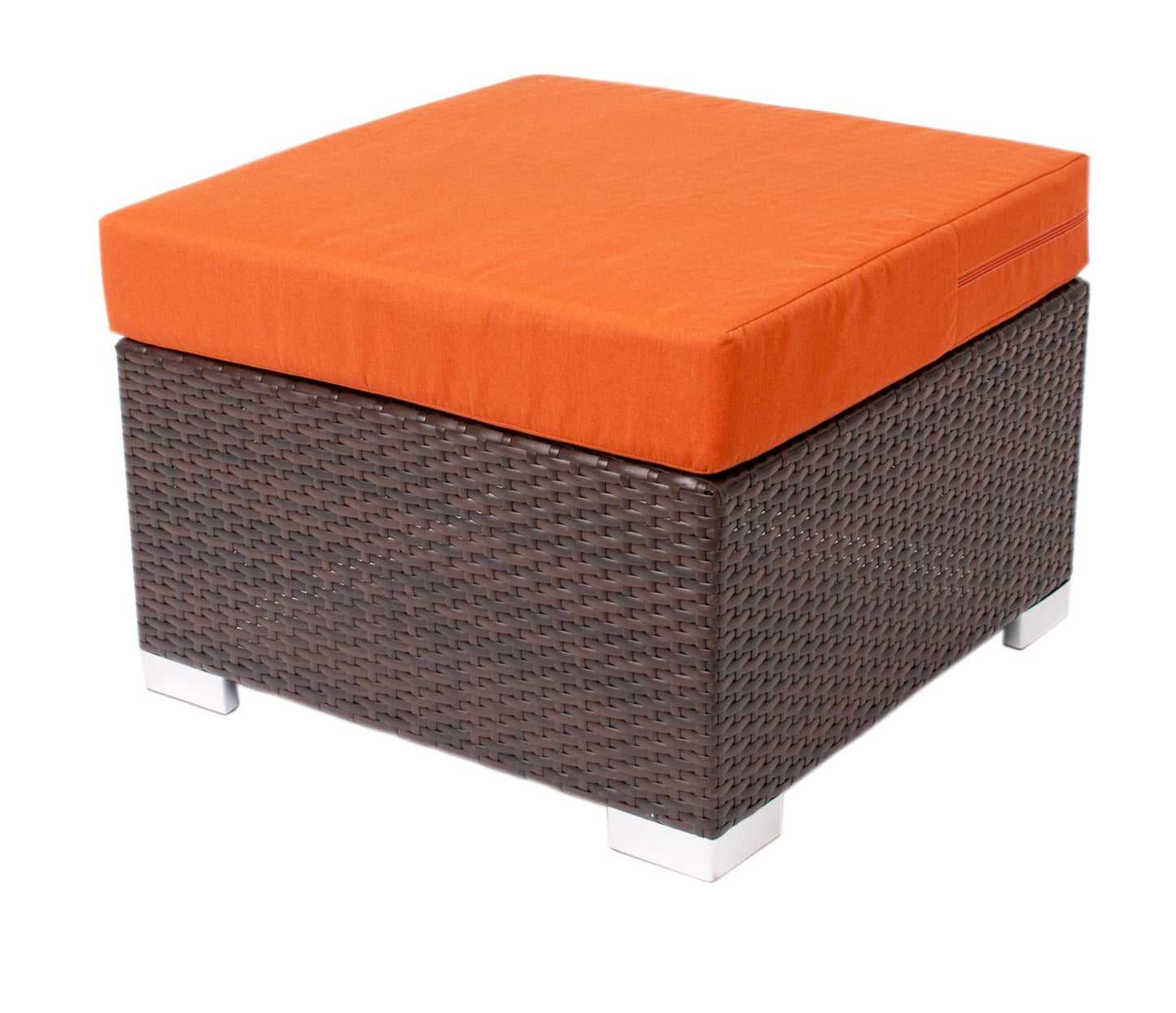 BFM Seating Aruba Wicker Outdoor Ottoman with Sunbrella Cushion (BFM - PH5106JV) - SchoolOutlet