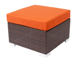 BFM Seating Aruba Wicker Outdoor Ottoman with Sunbrella Cushion (BFM - PH5106JV) - SchoolOutlet